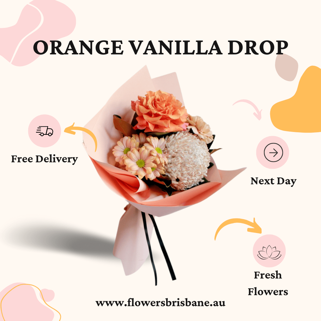 orange vanilla drop bouquet in Brisbane